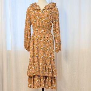 Floral Ruffle Tiered Midi Dress